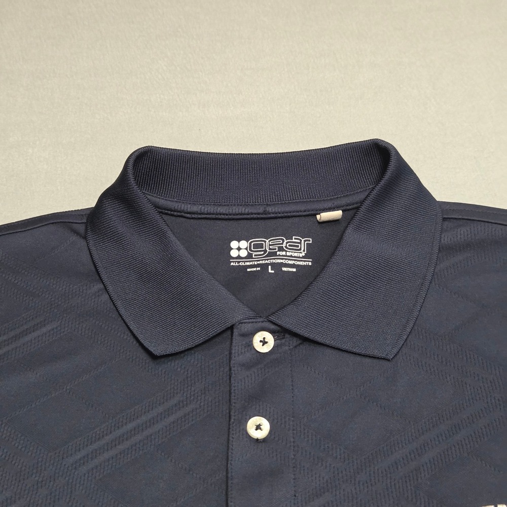 Gear For Sports Polo Mens L Navy Nevada Alumni Wolf Pack Textured Short Sleeve